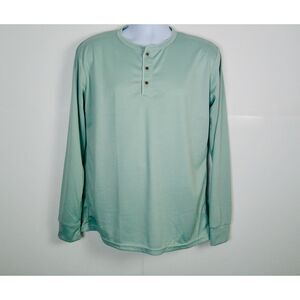 MEN MINT GREEN LONG SLEEVE BUTTON UP SHIRT. SIZE L